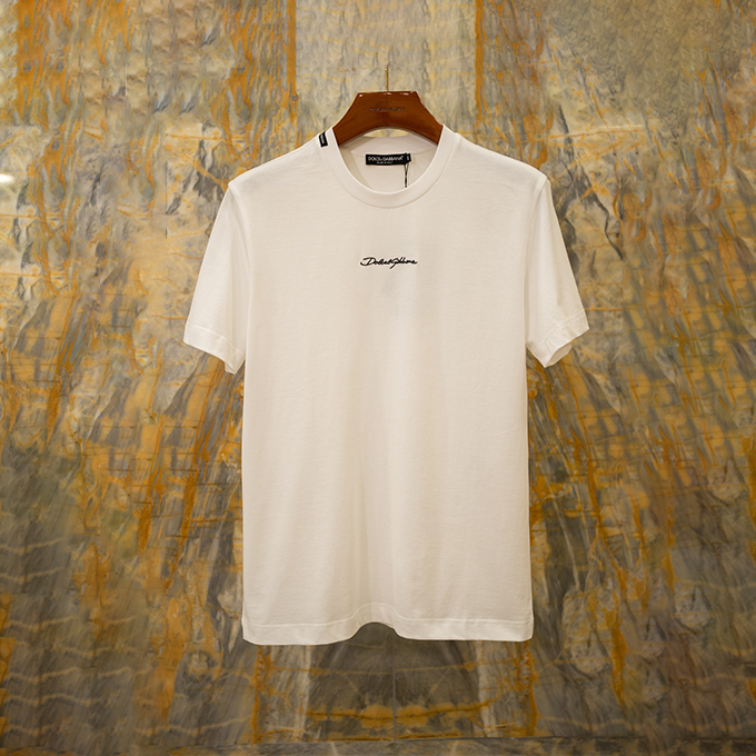 dolce & gabbana signature embroidery cotton t shirt